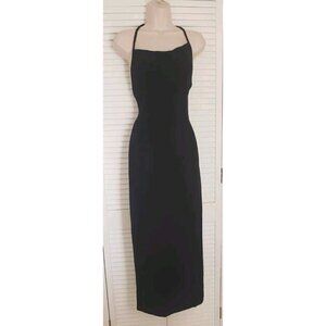 NEW FREE PEOPLE BEACH RIBBED BLACK STRAPPY OPEN BACK DRESS SZ MEDIUM